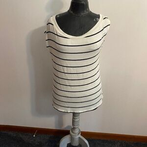 Blakely Black, Cream striped top, size S/M